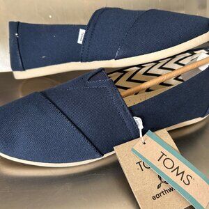 TOMS Alpargata Classic Slip-On - Classic - Women's 8.5 - NAVY Recycled Cotton